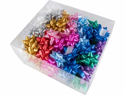Lazos fantasia Liderpapel 15 mm caja de 100 unidades colores surtidos 11920, imagen 2 mini