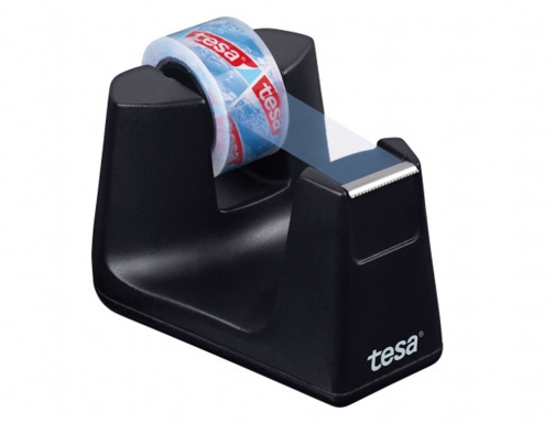 Portarrollo sobremesa Tesa plastico easy cut smat para cintas de 33 mt 53902-00000-01 , negro, imagen 2 mini