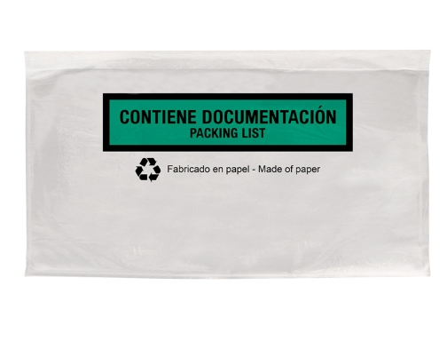 Sobre autoadhesivo Q-connect portadocumentos multilingue 240x135 mm sin ventana 100% papel paquete KF14567, imagen 3 mini