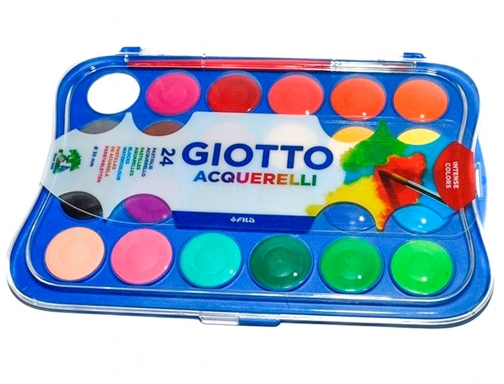 Acuarela Giotto 24 colores con pincel estuche de plastico F352400 , surtidos, imagen 3 mini