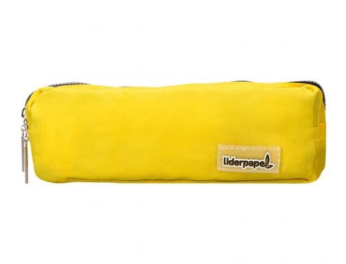 Bolso escolar Liderpapel portatodo rectangular 3 bolsillos amarillo pastel 185x80x70 mm 06295, imagen 3 mini