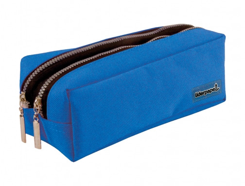 Bolso escolar Liderpapel portatodo rectangular 2 bolsillos azul 185x55x70 mm 162653, imagen 2 mini