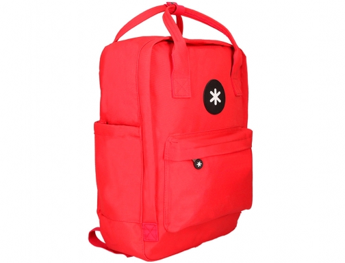 Cartera Antartik mochila 2 asas y bolsillos exteriores rojo 300x115x390 mm ME23, imagen 2 mini