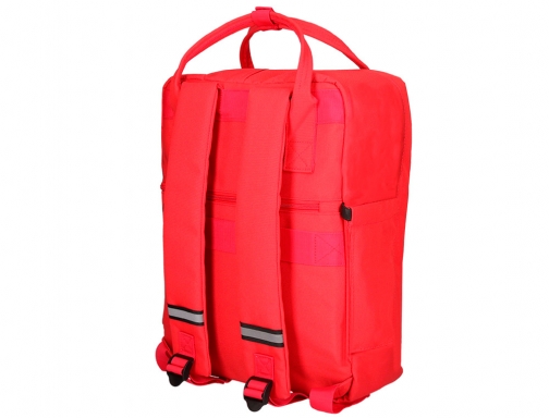 Cartera Antartik mochila 2 asas y bolsillos exteriores rojo 300x115x390 mm ME23, imagen 5 mini