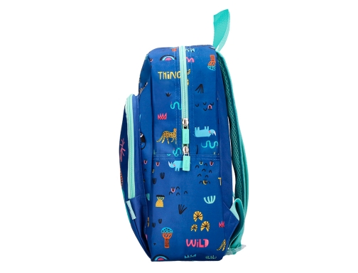 Cartera escolar Liderpapel moc hila infantil safari diseo cocodrilo azul marino 330x100x250 169403, imagen 5 mini