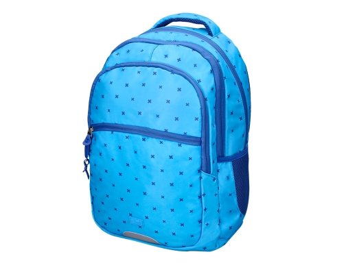 Cartera escolar Liderpapel moc hila multibolsillo diseo azul 450x145x300 mm 169412, imagen 3 mini