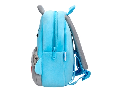 Cartera preescolar Liderpapel mochila infantil peluche tiburon 260x100x240 mm 169252, imagen 5 mini