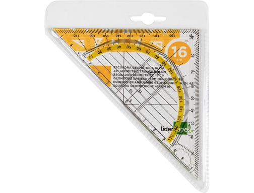 Escuadra Liderpapel geometria 16 cm plastico cristal 59099, imagen 2 mini