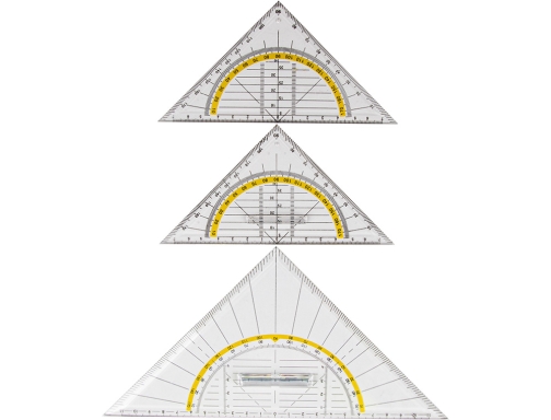 Escuadra Liderpapel geometria 16 cm plastico cristal 59099, imagen 4 mini