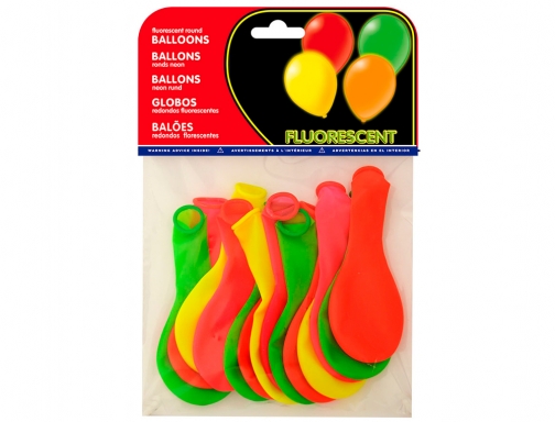 Globo 100% latex biodegradable fluorescente bolsa de 15 unidades colores surtidos Blanca 26002(20002), imagen 2 mini