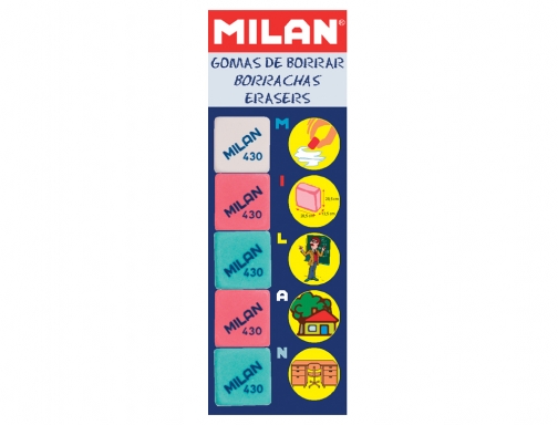 Goma de borrar Milan 430-5 blister de 5 unidades, imagen 2 mini