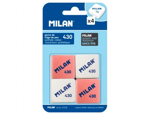 Goma de borrar Milan 430 blister de 4 unidades BMM9215, imagen 2 mini