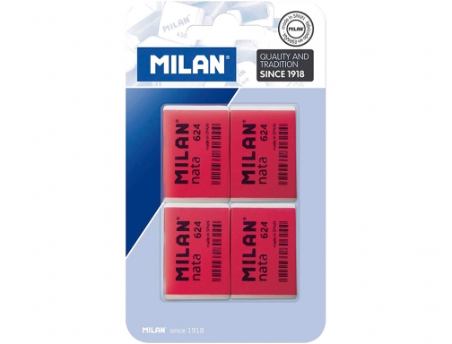 Goma de borrar Milan nata 624 blister de 4 unidades BPM10054, imagen 2 mini