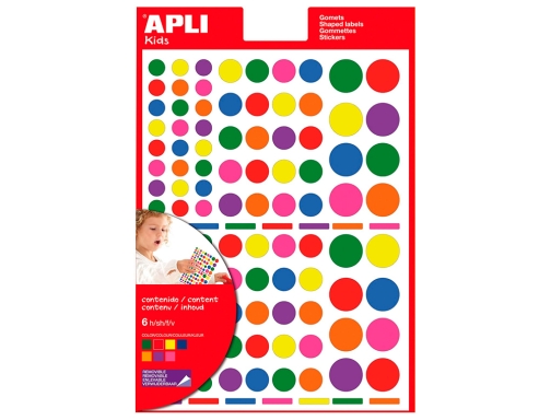 Gomets Apli autoadhesivo circulo multicolor blister de 624 unidades surtidas 12970, imagen 2 mini