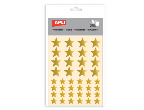 Gomets Apli estrella oro bolsa con 3 hojas 11805, imagen 2 mini
