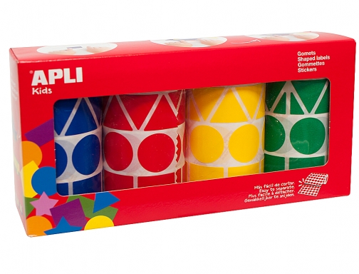 Gomets Apli figuras surtidas t amao XL pack de 4 rollos colores 10753, imagen 2 mini