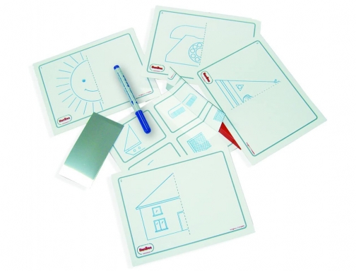 Juego tarjetas reutilizables Henbea imagina y completa plastico flexible con ilustraciones 21x15 737, imagen 2 mini