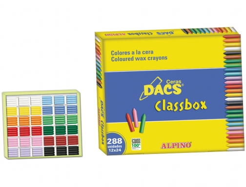 Lapices cera Dacs classbox caja de 288 unidades 12 colores surtidos DA000050, imagen 2 mini