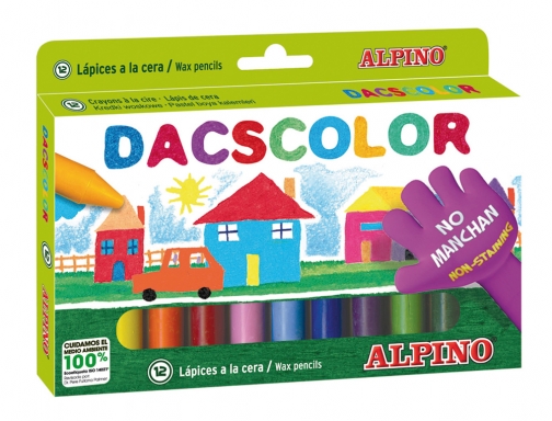 Lapices cera Dacs color caja de 12 colores DC050290, imagen 2 mini