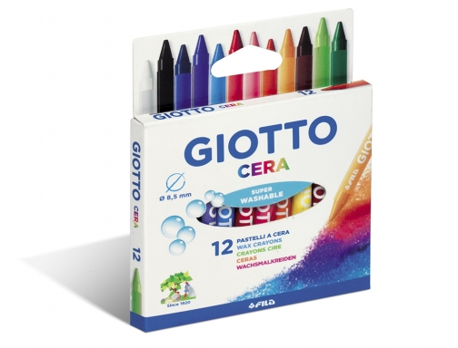 Lapices cera Giotto caja de 12 colores surtidos F281200, imagen 3 mini
