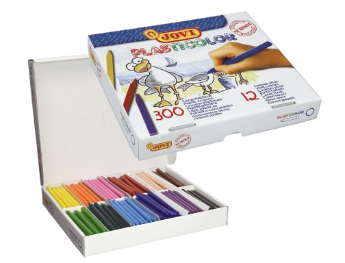 Lapices cera Jovi plasticolor caja de 300 unidades 25 colores surtidos 929, imagen 2 mini