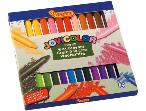Lapices cera Jovi color caja de 24 unidades colores surtidos 980-24, imagen 2 mini
