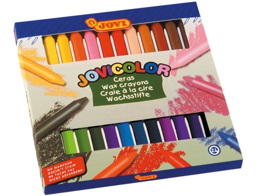 Lapices cera Jovi color caja de 24 unidades colores surtidos 98024, imagen 2 mini