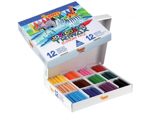Lapices cera Jovi color triwax caja de 300 unidades 12 colores surtidos 979, imagen 2 mini