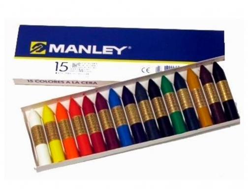 Lapices cera Manley caja de 15 colores surtidos MNC00055, imagen 4 mini