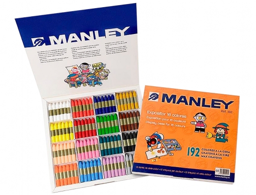 Lapices cera Manley school pack de 192 unidades colores surtidos 16 x MNC00192, imagen 2 mini