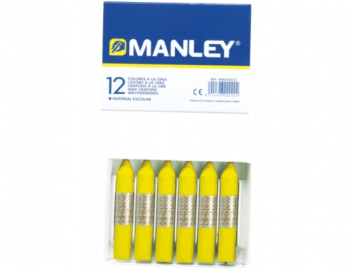 Lapices cera Manley unicolor amarillo limon n.2 caja de 12 unidades MNC04453, imagen 2 mini