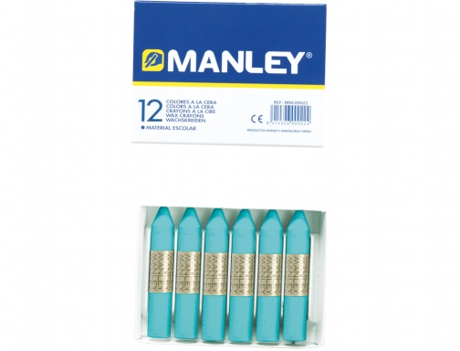 Lapices cera Manley unicolor azul turquesa n.16 caja de 12 unidades MNC04599, imagen 2 mini