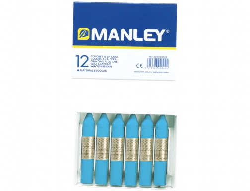 Lapices cera Manley unicolor azul celeste n.17 caja de 12 unidades MNC04602, imagen 2 mini