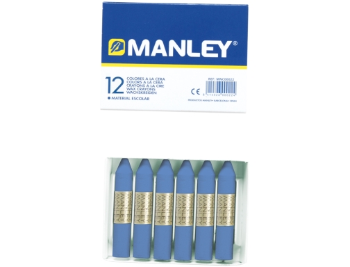 Lapices cera Manley unicolor azul ultramar n.18 caja de 12 unidades MNC04613, imagen 2 mini