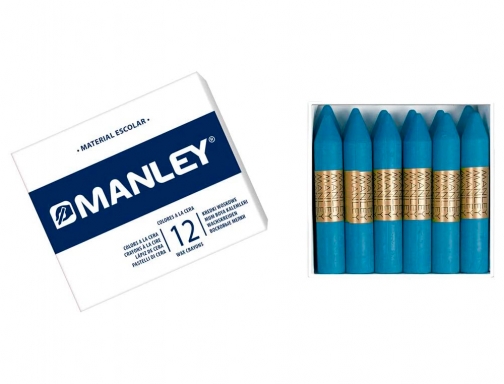 Lapices cera Manley unicolor azul cobalto n.20 caja de 12 unidades MNC04635, imagen 2 mini