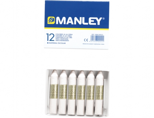 Lapices cera Manley unicolor blanco n.1 caja de 12 unidades MNC04442, imagen 2 mini