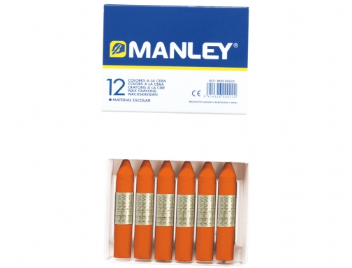 Lapices cera Manley unicolor naranja n.6 caja de 12 unidades MNC04497, imagen 2 mini