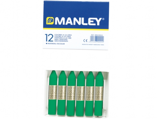 Lapices cera Manley unicolor verde natural n.21 caja de 12 unidades MNC04646, imagen 2 mini