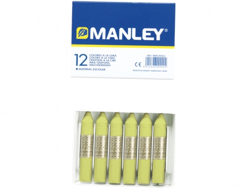 Lapices cera Manley unicolor verde amarillento n.22 caja de12 unidades MNC04657, imagen 2 mini