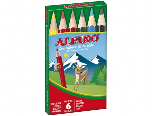 Lapices de colores Alpino 651 caja de 6 colores cortos AL010651, imagen 2 mini