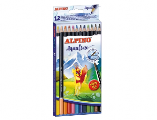 Lapices de colores Alpino acuarelable aqualine caja de 12 unidades colores surtidos AL000130, imagen 3 mini