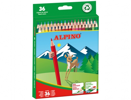 Lapices de colores Alpino caja 36 unidades colores surtidos largos AL010600, imagen 3 mini