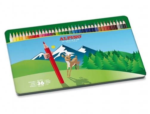 Lapices de colores alpino caja de metal de 36 unidades colores surtidos AL010760, imagen 3 mini