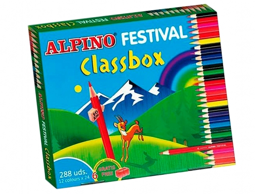 Lapices de colores Alpino festival classbox caja de 288 unidades 12 colores C0131992, imagen 2 mini