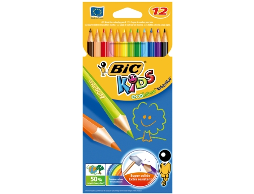 Lapices de colores Bic kid evolution estuche de 12 colores surtidos mina 82902914, imagen 2 mini