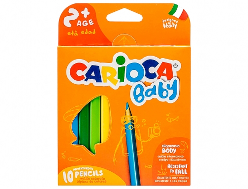 Lapices de colores Carioca baby 2 aos caja de 10 colores surtidos 42819, imagen 2 mini