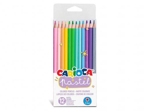 Lapices de colores Carioca bi color pastel triangular mina 3,3 mm blister 43309 , surtidos, imagen 2 mini