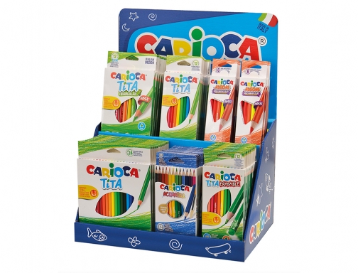 Lapices de colores Carioca expositor de sobremesa con 67 unidades surtidas 50038, imagen 2 mini