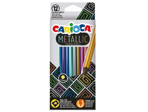 Lapices de colores Carioca metallic hexagonal mina 3,3 mm caja de 12 43164, imagen 2 mini