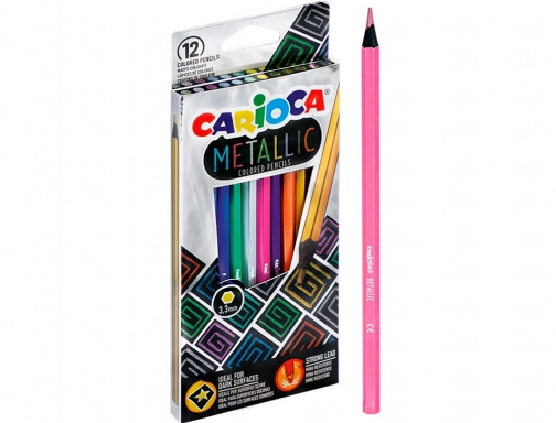 Lapices de colores Carioca metallic hexagonal mina 3,3 mm caja de 12 43164, imagen 3 mini